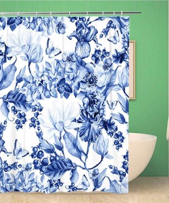Topyee Watercolor Colorful Pattern Magnolia Flowers Iris Hydrangea Anemone Shower Curtain for a Bright Bathroom