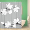 Topyee Wedding Branches Floral Spring Magnolia White Flowers Beautiful Birthdayes Shower Curtain for a Romantic Bathroom