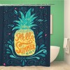 Topyee Yellow Fruit Hello Summer Pineapple Lettering This and Hawaiies Shower Curtain for a Fun Bathroom