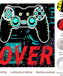 Torich Colorful Gamer Shower Curtain with Boys Games Bath Curtain, Novelty Gaming Controller for a Fun Bathroom