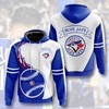 Toronto Blue Jays Flame Balls Graphic All Over Print 3D Zip Hoodie For Fans