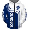 Toronto Maple Leafs All Over Print Zip Up Hoodie With Hooded Long Sleeve For Fans