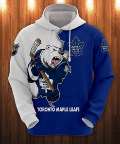 Toronto Maple Leafs Cartoon Graphic All Over Print 3D Zip Hoodie For Fans