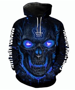 Toronto Maple Leafs Halloween Skulls Print All Over Print 3D Hoodie