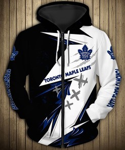 Toronto Maple Leafs Thunder Design All Over Print 3D Pullover Nhl Hoodie