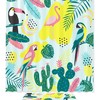 Toucan Flamingos Cactuses Shower Curtain - Waterproof Bathroom Decor with Tropical Animal and Plant Theme