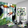 Toucan Palm Leaves Shower Curtain - Waterproof Bathroom Decor with Tropical Theme