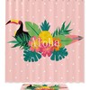 Toucan Pineapples Palm Shower Curtain - Waterproof Bathroom Decor with Tropical Fruit and Plant Theme