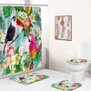 Toucan Plantain Leaf Palm Leaf Shower Curtain - Waterproof Bathroom Decor with Tropical Plant and Leaf Theme