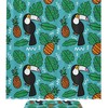Toucans and Pineapples Tropical Leaves Design Shower Curtain, Waterproof Fabric Bathroom Curtain 