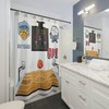 Tournament Game Hype Bath Decor - Basketball Scoreboard Shower Curtain