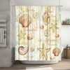 Tourrest Beach Seashell Shower Curtain - Waterproof Bathroom Decor with Ocean and Nautical Theme