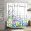 Tourrest Colorful Succulents Shower Curtain - Waterproof Bathroom Decor with Botanical Theme