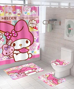 Toy Pet Hello Kitty Waterproof Shower Curtain for Kids Bathroom - Waterproof Bathroom Decor with Cute and Fun Theme