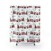 Toy Train Set Shower Curtain For Kids' Festive Bathroom Decor