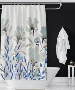 Tradewinds Flora Print Shower Curtain - Waterproof Bathroom Decor with Floral Pattern