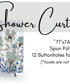 Tradewinds Flora Print Shower Curtain - Waterproof Bathroom Decor with Floral Pattern