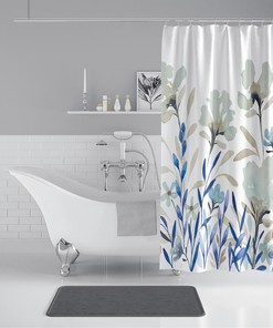 Tradewinds Flora Print Shower Curtain - Waterproof Bathroom Decor with Floral Pattern