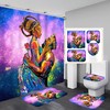 Traditional African American Shower Curtain for Bathroom - Waterproof Bathroom Decor with African Theme