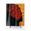 Traditional African Turban Kente Head Wrap Shower Curtain, Afro American Bathroom Decor With Dashiki Print