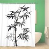 Traditional Bamboo Chinese and Japanese Landscape Painting Shower Curtain