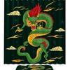 Traditional Chinese Dragon Green Luxury Shower Curtain 