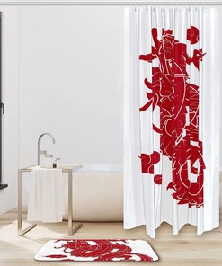 Traditional Chinese Dragon Shower Curtain - Waterproof Bathroom Decor with Asian Dragon Theme