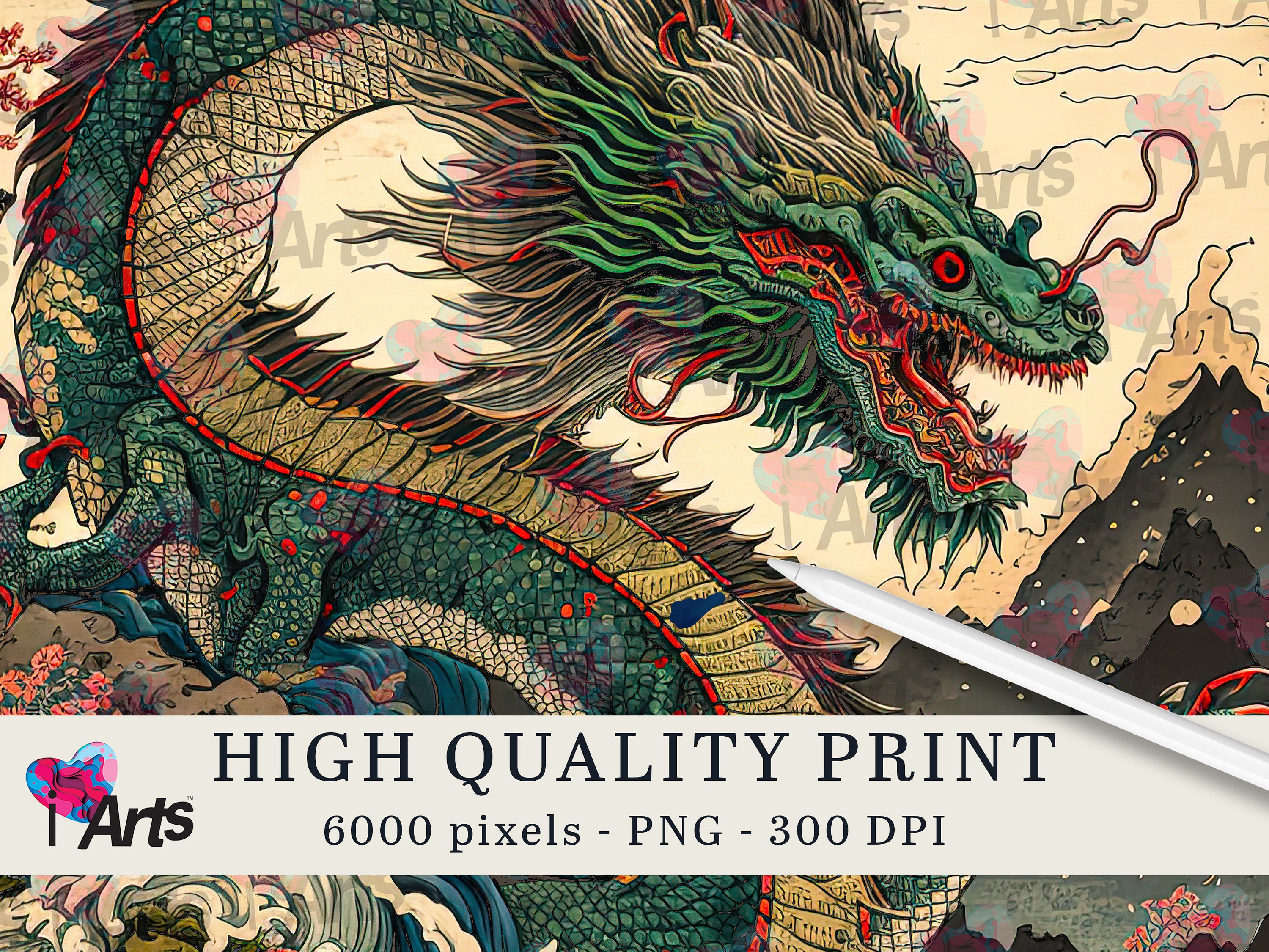 Traditional Japanese Art Drache Duschvorhang Shower Curtain For A Serene Bathroom - Image 2