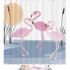 Tranquil Flamingo Lake Reed Scene Shower Curtain For A Relaxing Bathroom