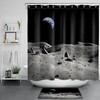 Tranquil Moon Surface Vision Earth in Space Universe Shower Curtain