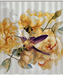 Tranquil Nature Painting Fabric Shower Curtain for a Serene Bathroom Ambiance