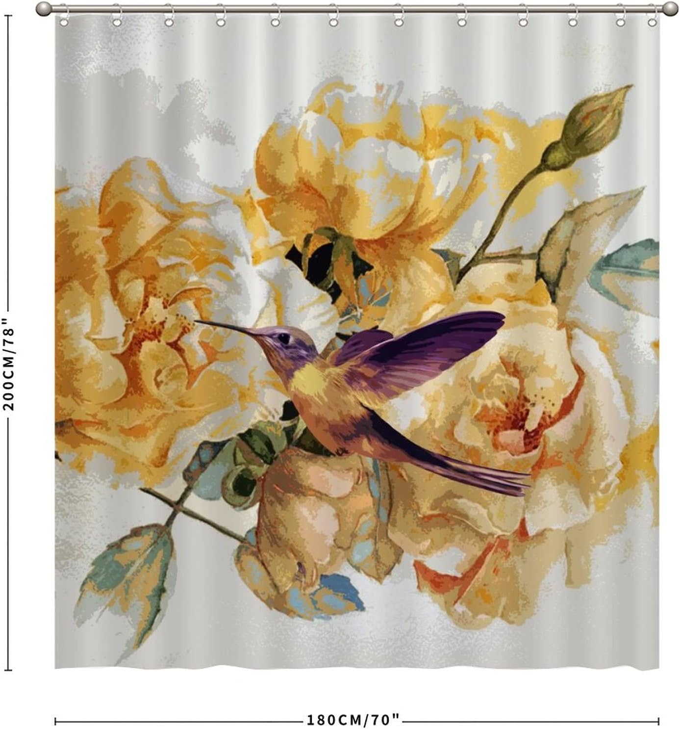 Tranquil Nature Painting Fabric Shower Curtain for a Serene Bathroom Ambiance