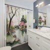 Tranquil Sakura Haven - Japanese Garden Shower Curtain - Waterproof Bathroom Decor with Cherry Blossom and Garden Theme