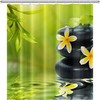 Tranquil Zen Spa Flower and Stone Shower Curtain with Meditative Bathroom Decor