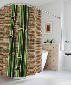 Transform Your Bathroom Into A Desert Oasis With Bamboo And Ai Art Print Shower Curtain