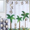 Transform Your Bathroom with Jungle Floral White Monkey Shower Curtain and Hooks Bath Set 