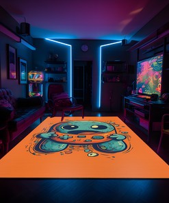 Transform Your Gaming Experience with Personalized Vintage Game Room Area Rug for Boy's Bedroom