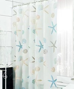 Translucent Sea Shell Shower Curtain Waterproof Modern Fabric for a Chic Bathroom Decor