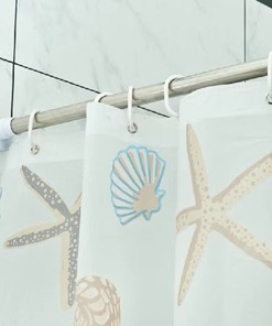 Translucent Sea Shell Shower Curtain Waterproof Modern Fabric for a Chic Bathroom Decor