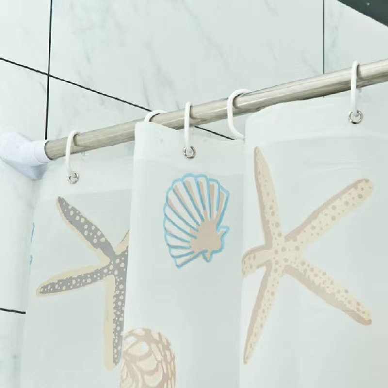 Translucent Sea Shell Shower Curtain Waterproof Modern Fabric for a Chic Bathroom Decor