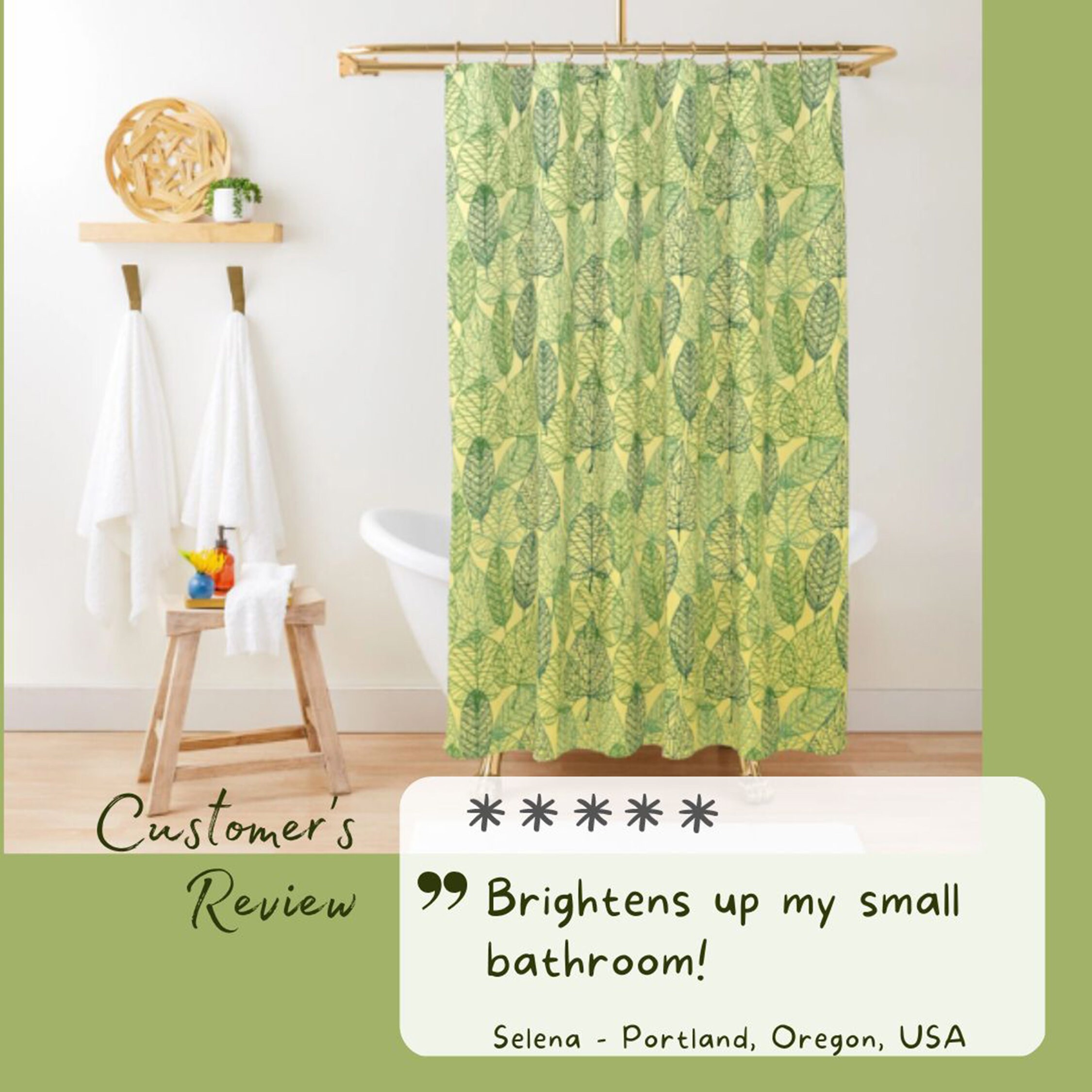 Transparent Green Botanical Leaves Shower Curtain With Tropical Pattern For Breezy Bathroom Decor