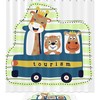 Travel Bug Cartoon Bear And Deer Shower Curtain And Mat For Adventurers