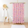 Travel Shower Curtain - Rainbow Stars Print Pink Blue Green Purple Yellow Set Bundle