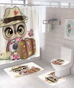 Travel The World With This Owl Holiday Waterproof Shower Curtain