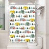 Travel Trailer Camping Tent with Trees Bath Fabric Shower Curtain for RV Bathroom Decor