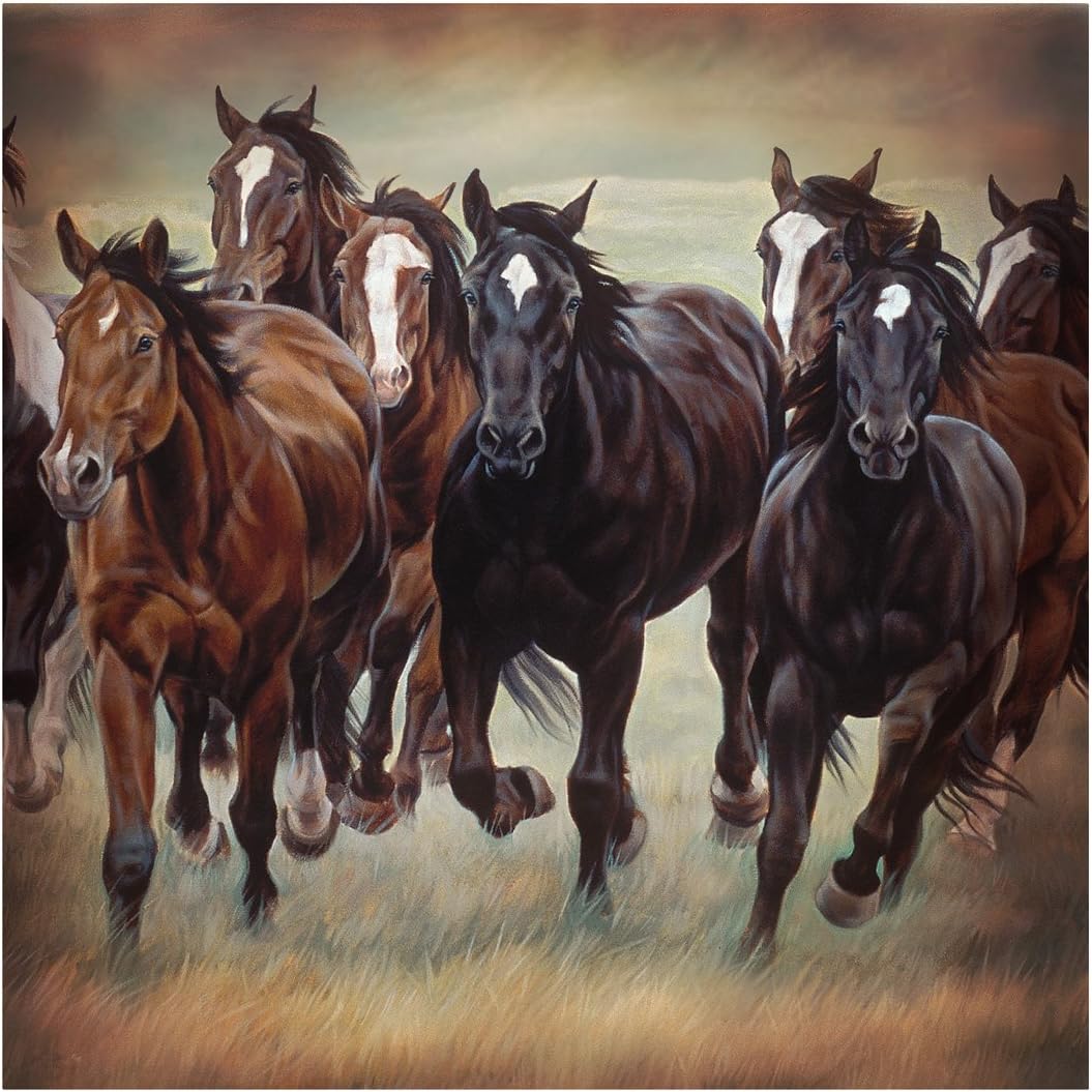 Treasure Gurus Wild Horses Fabric Bath Shower Curtain - Waterproof Bathroom Decor with Wild Horse Theme