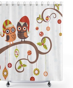 Tree Branches Bird Custom Fabric Shower Curtain, Personalized Bathroom Decor