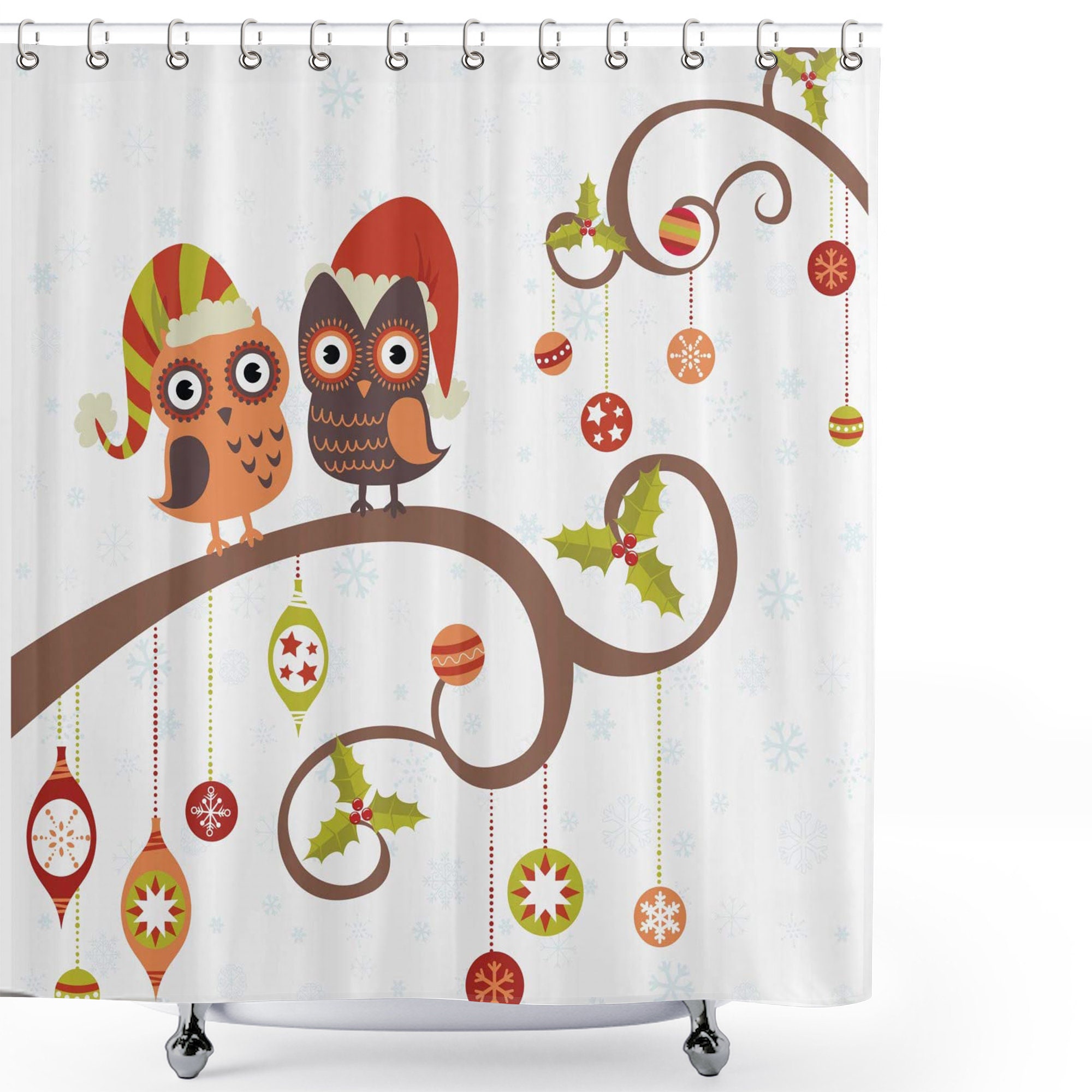 Tree Branches Bird Custom Fabric Shower Curtain, Personalized Bathroom Decor