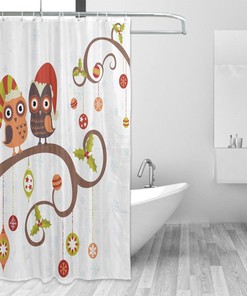 Tree Branches Bird Custom Fabric Shower Curtain, Personalized Bathroom Decor