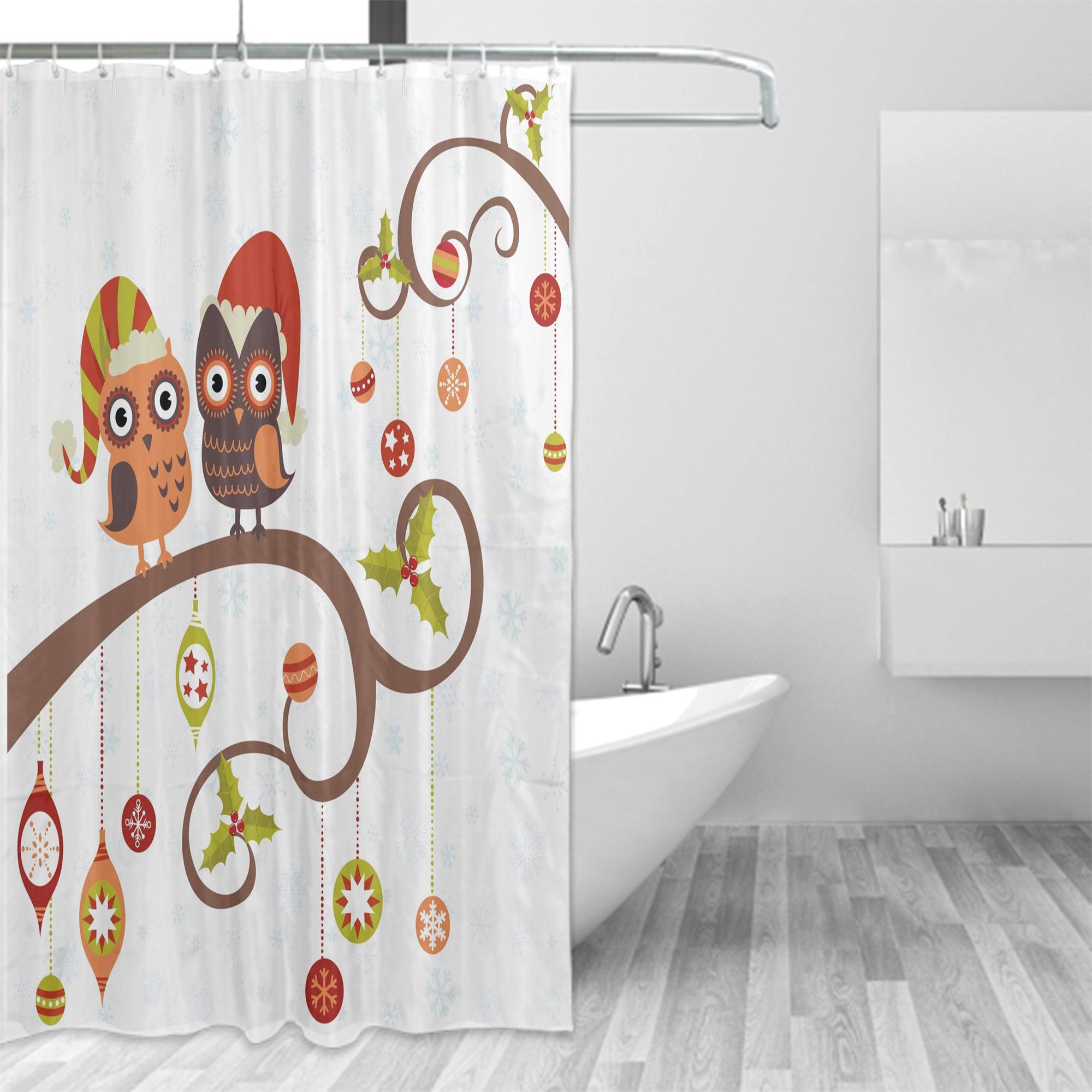 Tree Branches Bird Custom Fabric Shower Curtain, Personalized Bathroom Decor